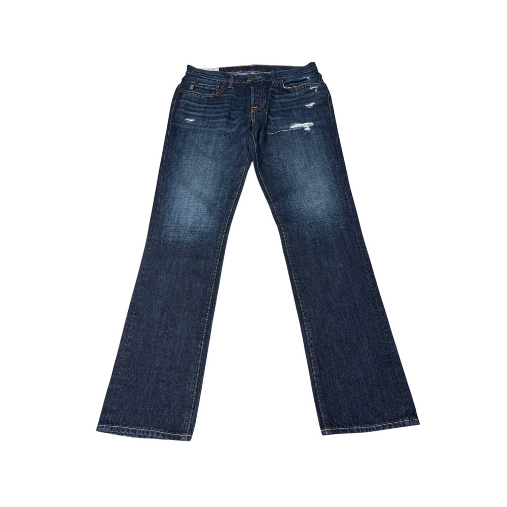 Abercrombie & Fitch‎ Skinny Jeans Mens 32x32 Dark Wash Button Fly Distress